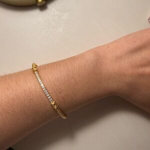 Gold-Tone Crystal Twist Cuff Bracelet